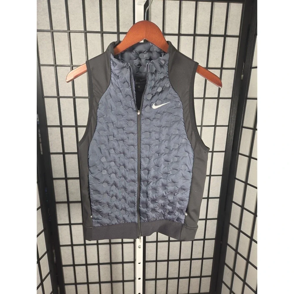 Nike Aeroloft Down Running Vest Womens Size‎ Small Black Zip Lightweight